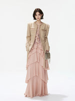Sequin Tweed Tie Waist Jacket