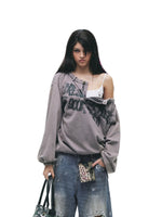 Punk Graffiti Off-Shoulder Tee