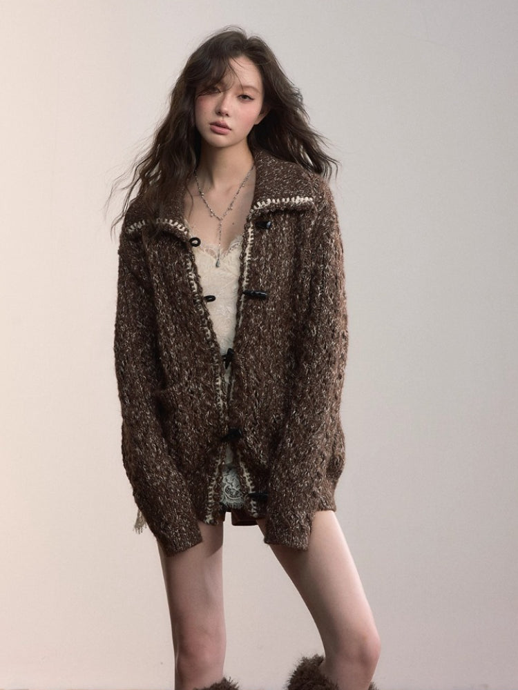 Heavywork Lapel Toggle Knit Cardigan