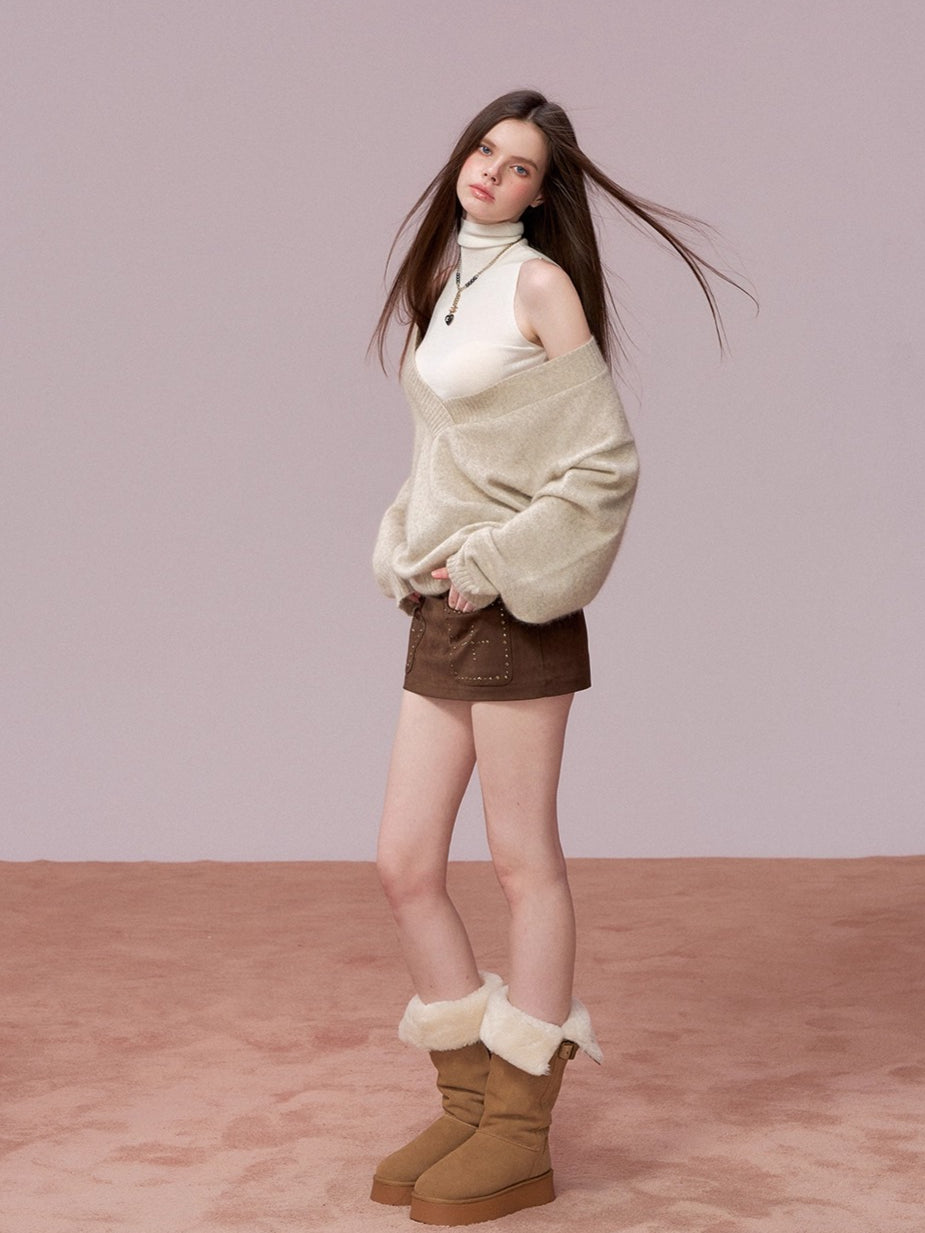 High Neck Sleeveless Knit Top