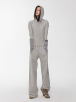 Letter Embroidery Hooded Bodysuit