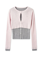 Fake Two-piece Layered Contrast-color Top