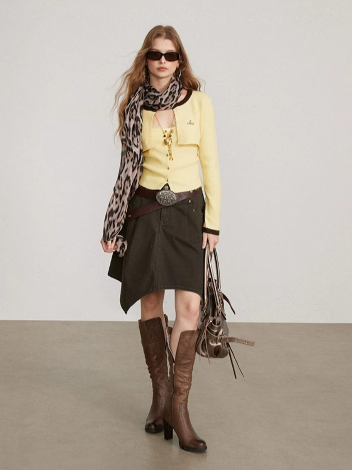 Layered Faux Two-Piece Knit Sweater