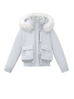 “Flowing Glacier” Patchwork Down Jacket