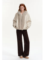 Fox Fur Loose Cropped Thick Coat