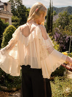 Flowy Chiffon Ruffle V-neck Shirt