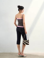 Contrast Lace Strap Tank