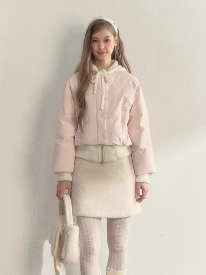 Reindeer Footprints Hooded Down Jacket