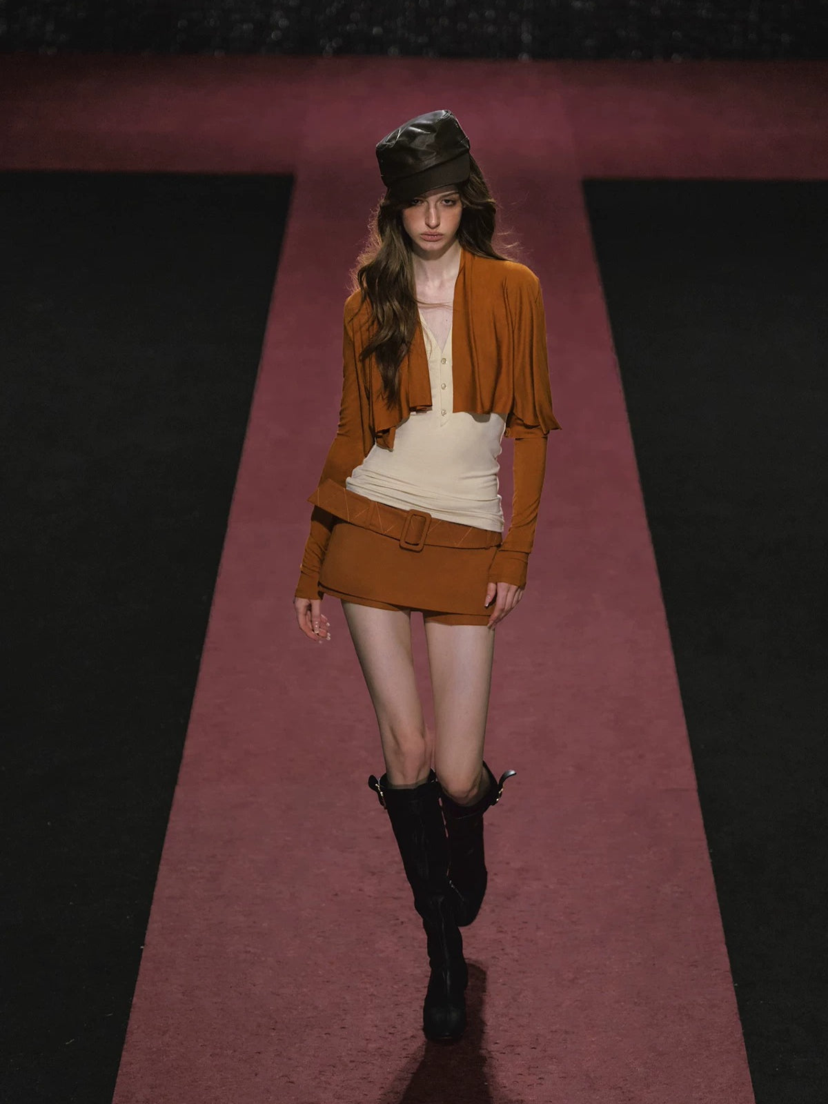 Wide Belt Skirt Shorts