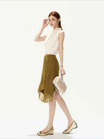Chiffon A-Line Midi Skirt