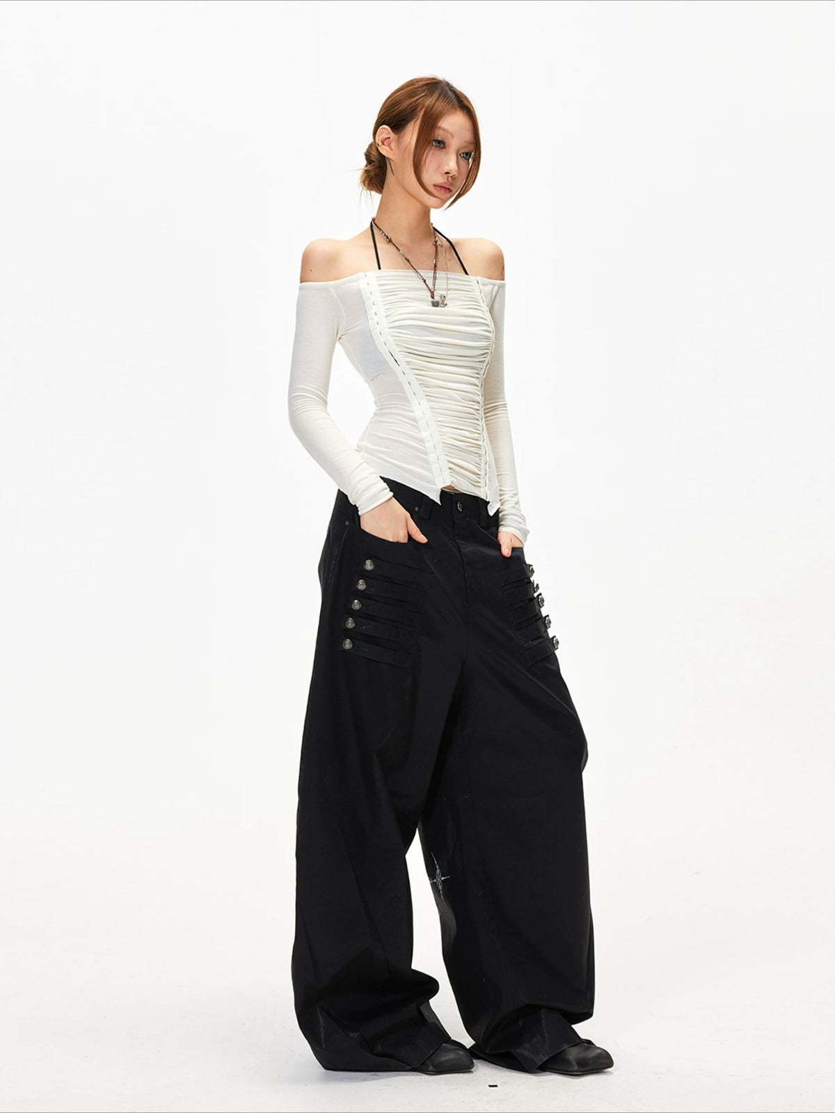 Off-Shoulder Ruched Top