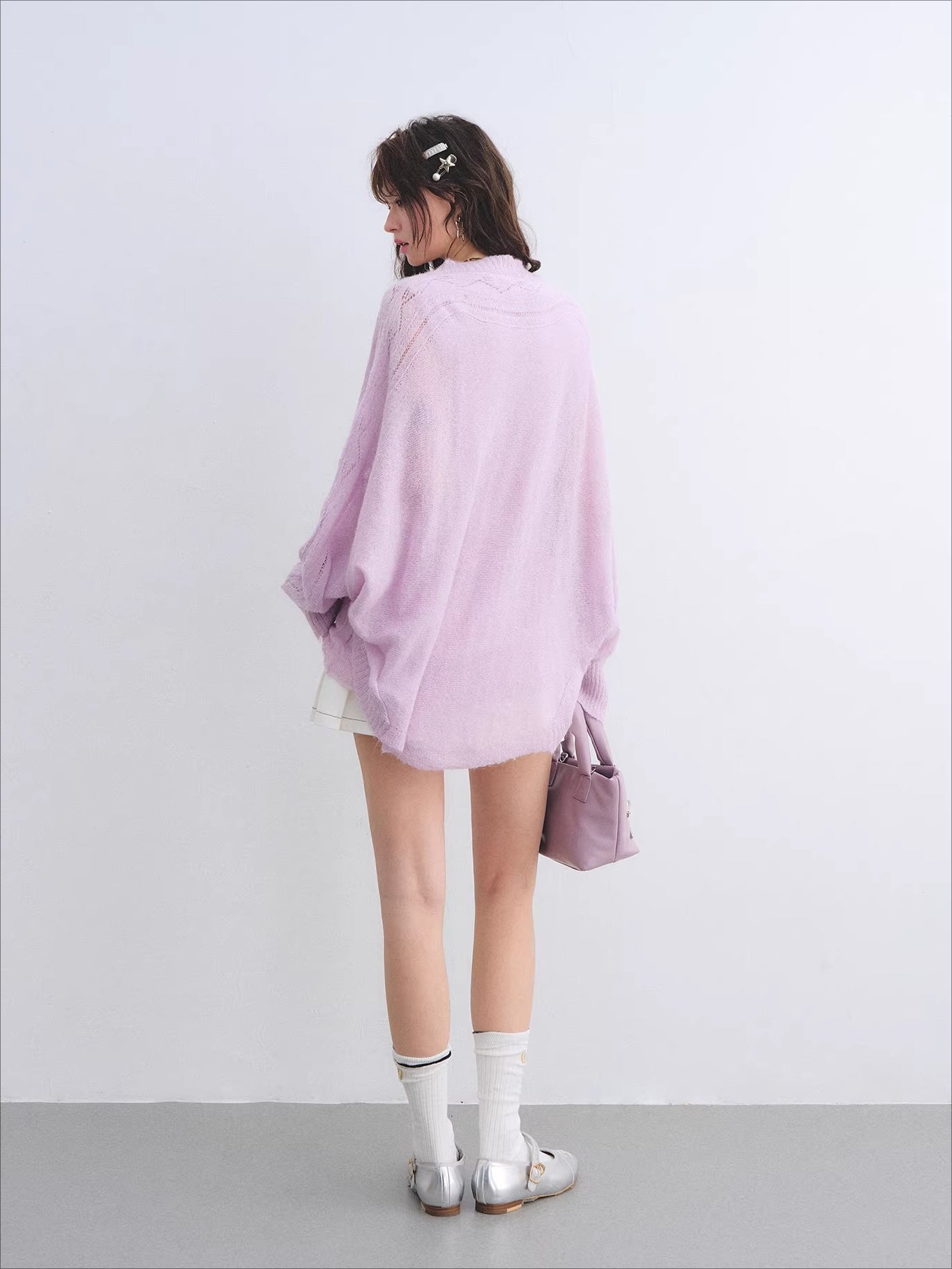 Mohair Knit Cardigan Vest Set