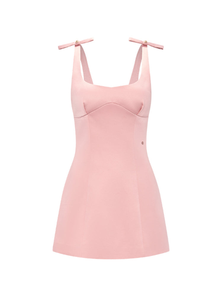 Short Bow Tie Strap Dress