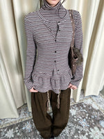 Ruffle Layered-Look Mock-Neck Top