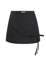 Gray Bowknot Tailored Skirt