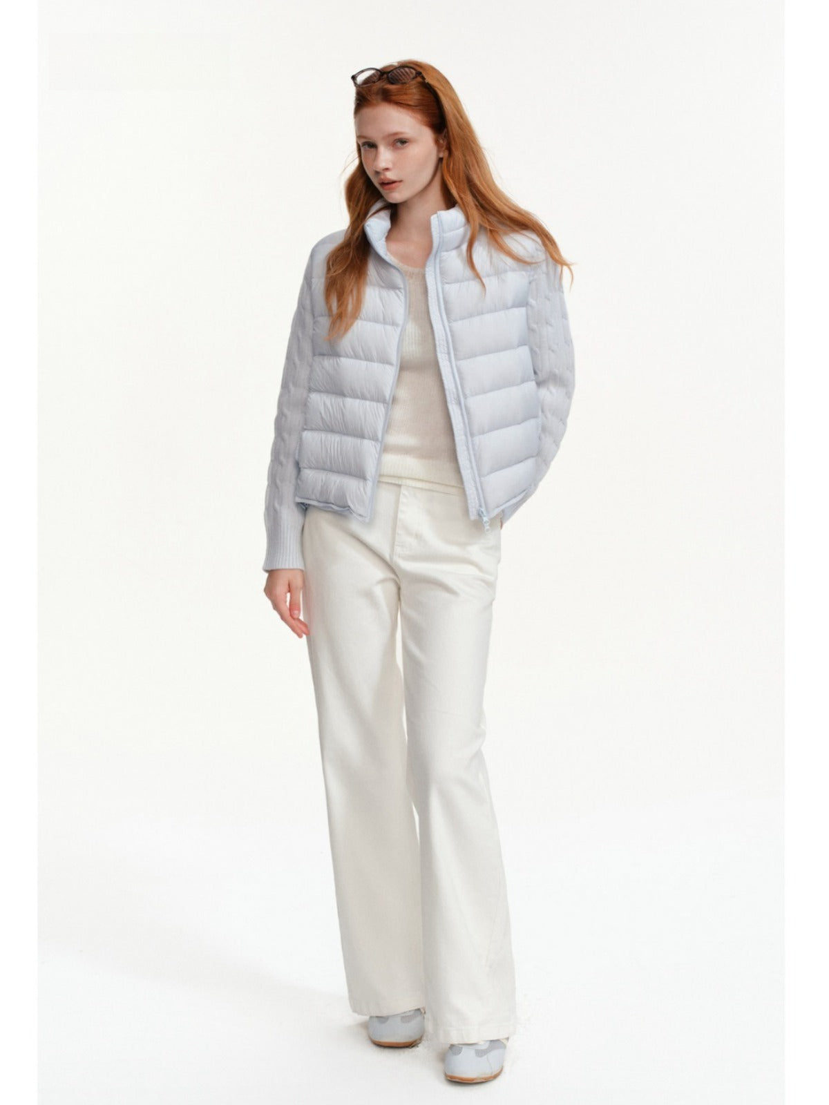 Cable Knit Panel Down Jacket