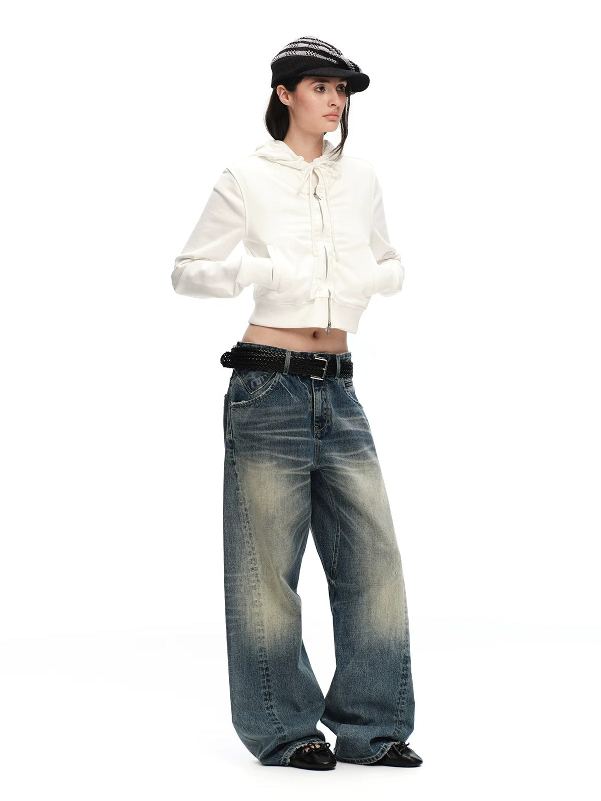 Ruched Hoodie Jacket