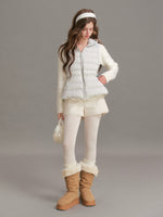 Drawstring Waist Hooded Down Vest