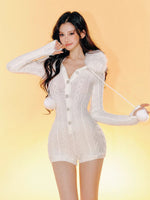 Removable Fur Collar Hooded Jumpsuit
