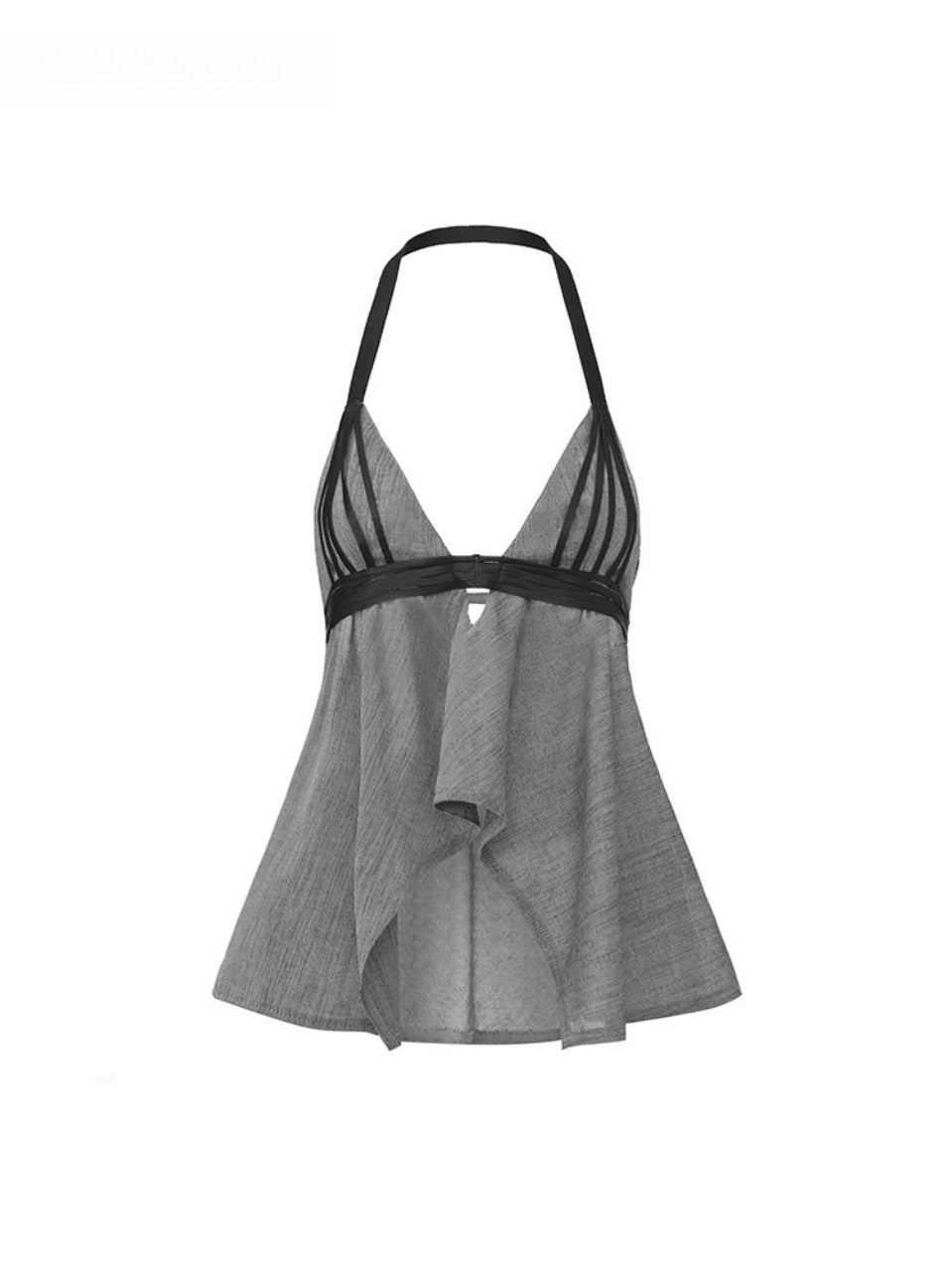 Backless V-Neck Halter Top