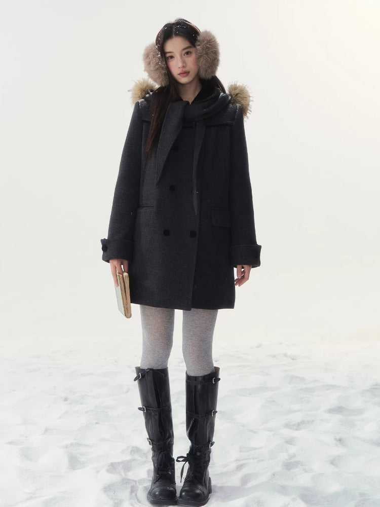 Peter Pan Collar Double-Breasted Coat