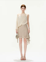 Off-Shoulder Cape Dress