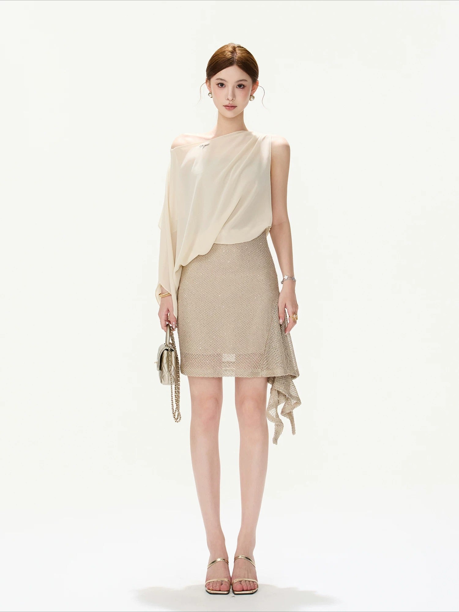 Off-Shoulder Cape Dress