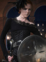 Washed Leather Corset Top
