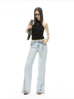 Wheat Braid Denim Pants