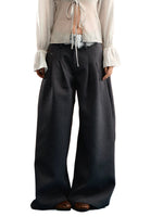 Lace Waist Wide-Leg Pants