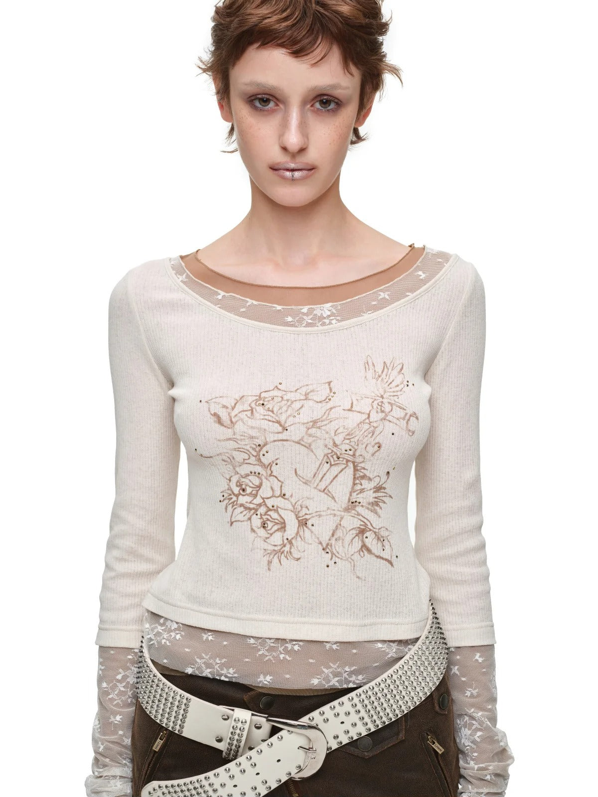 Tattoo Print Layered Tee