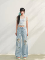 Blue Printed 2-in-1 T-shirt