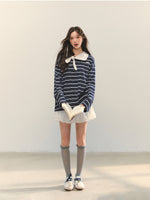 Bow Tie Stripe Long-Sleeve T-Shirt