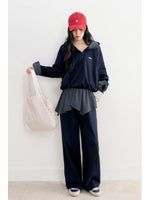 Plaid Half Zip Hoodie & Pants Set