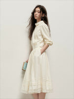 Lace Mock Neck Skirt Set