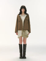 Striped Patchwork Utility Jacket