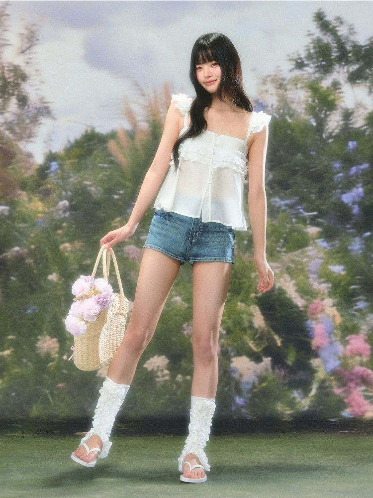 Square-Neck Babydoll Top