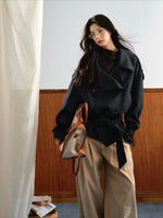 Belted Denim Trench Jacket