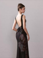 Floral Mesh Mermaid Maxi Dress