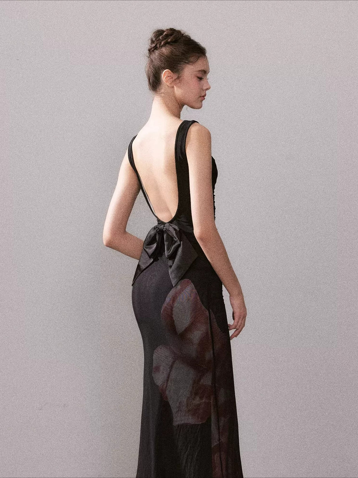Floral Mesh Mermaid Maxi Dress