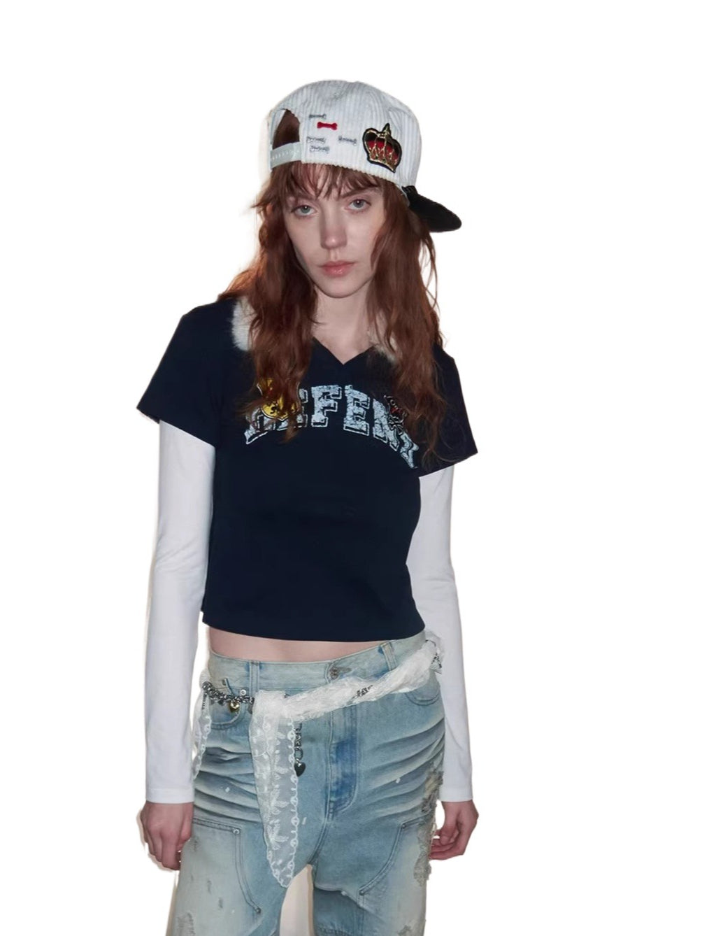 Faux Layer Polo Top