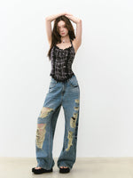 Lace Splicing Halter Neck Top