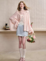 Mint Embroidered Satin A-Line Skirt