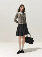 Ruffle Trim Vintage Knit Sweater