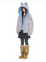 Faux Suede Cat Ear Jacket