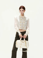 Metal Button Flare Pants