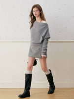 Cashmere Wool Lace Layered Sweater Set