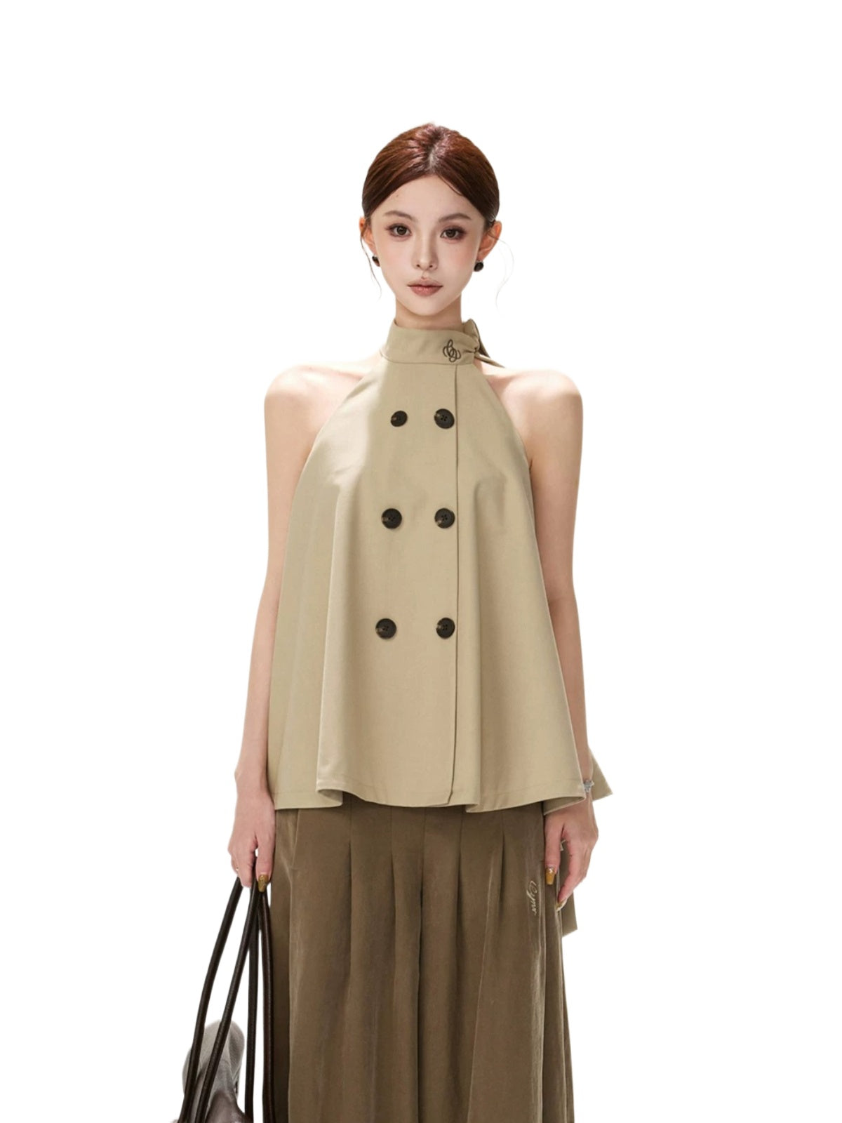 Double Button Halter Vest