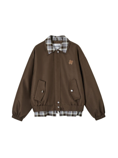 Brown Layered Collar Jacket