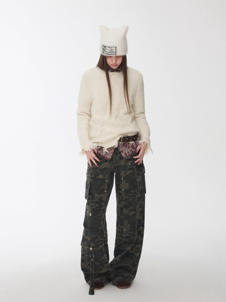 Cable Wool Brushed Sweater